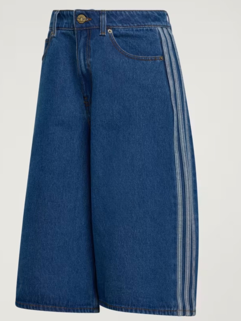 NEW Adidas Firebird denim jorts women size 12